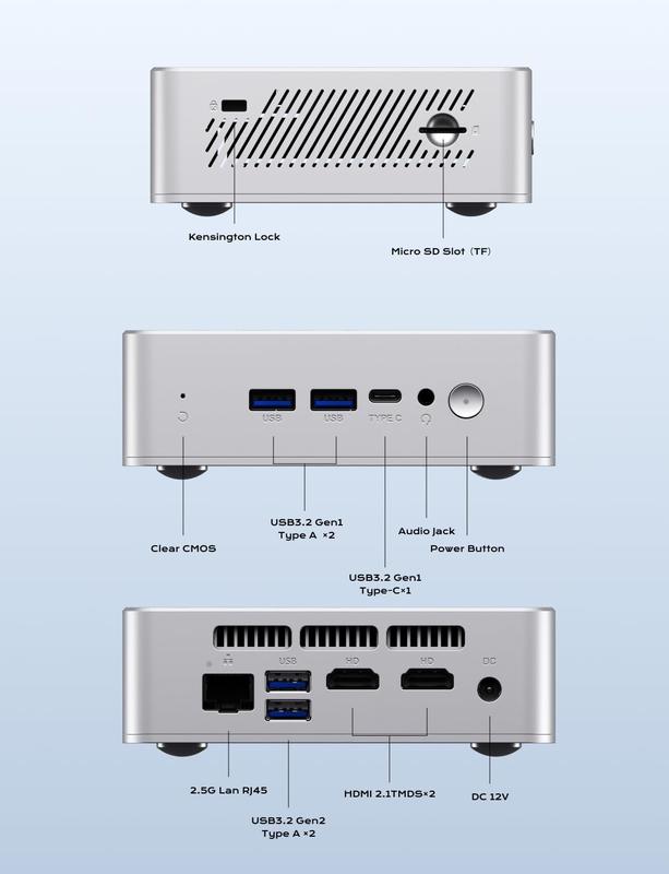 Mini PC MINISFORUM UN150P Intel N150 16 GB de RAM 512 GB SSD